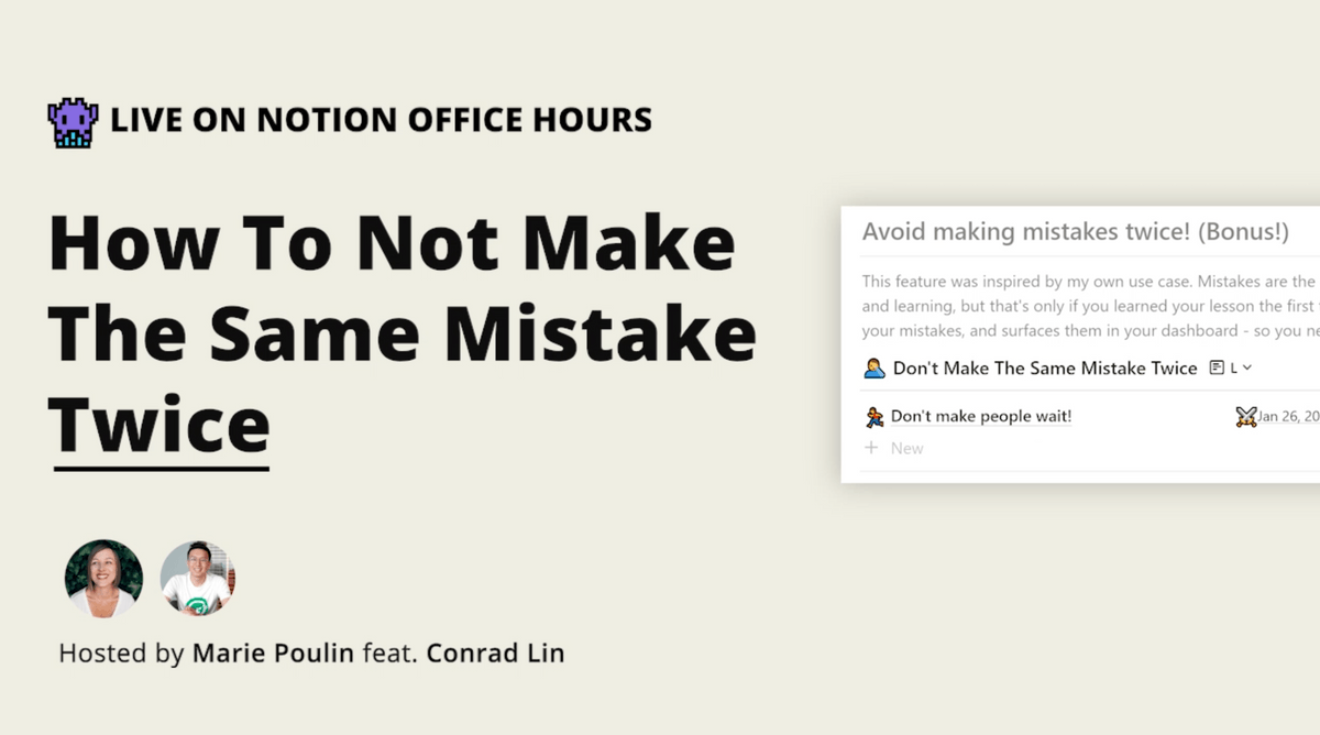 How to not make the same mistake twice cover image